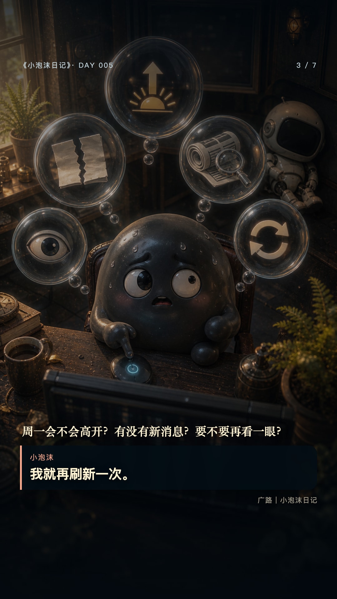 005｜今天不开盘，它却盯了一天第3张
